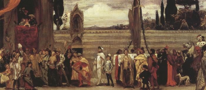 Frederic,lord leighton,p.r.a.,r.w.s A Colour Sketch for Cimabue's Celebrated Madonna is Carried in Procession throuth the Streests of Florence' (mk37) Sweden oil painting art